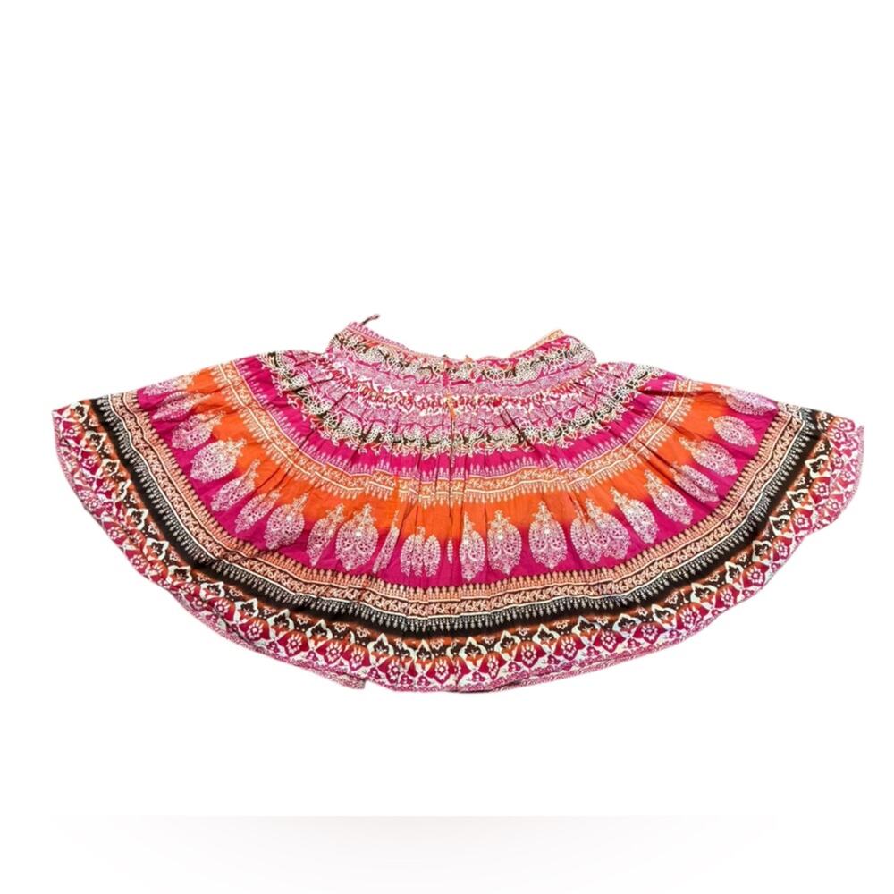 Christopher & Banks Women’s XL Pink and Orange Boho Full Lined Tiered Skirt